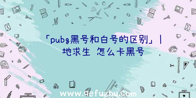 「pubg黑号和白号的区别」|绝地求生